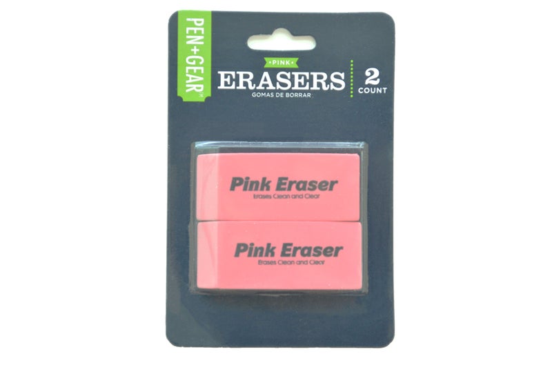 PenGear PEN+GEAR Smudge-Proof Pink Erasers 2 Count - Image 1